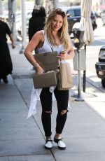 HILARY DUFF Out Shopping in Beverly Hills 07/31/2015