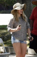 HILARY DUFF Shopping at Farmers Market in Studio City 08/16/2015