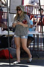 HILARY DUFF Shopping at Farmers Market in Studio City 08/16/2015