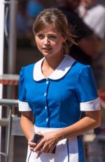 JENNA LOUISE COLEMAN on the Set of Doctor Who in Cardif 08/17/2015