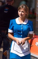 JENNA LOUISE COLEMAN on the Set of Doctor Who in Cardif 08/17/2015