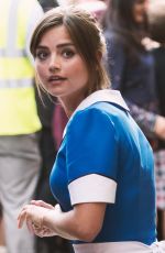 JENNA LOUISE COLEMAN on the Set of Doctor Who in Cardif 08/17/2015