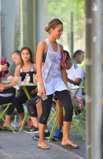 JESSICA ALBA in Leggings Out in West Hollywood 08/30/2015