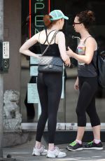 KAREN GILLAN in Tights Out and About in West Hollywood 08/19/2015