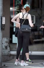 KAREN GILLAN in Tights Out and About in West Hollywood 08/19/2015