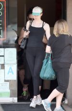 KAREN GILLAN in Tights Out and About in West Hollywood 08/19/2015