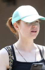 KAREN GILLAN in Tights Out and About in West Hollywood 08/19/2015