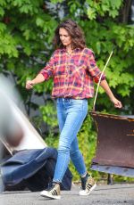 KATIE HOLMES in Jeans on the sSet of All We Had in New York 08/27/2015