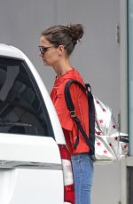 KATIE HOLMES Out and About in New York 08/24/2015