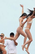 KYLIE JENNER in Bikini on a Boat with Friends and Sister in Punta Mita