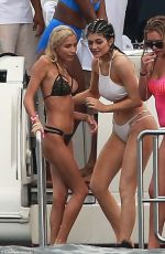KYLIE JENNER in Bikini on a Boat with Friends and Sister in Punta Mita
