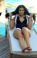 KYLIE JENNER in Swimsuit on the Set of a Photoshoot in St. Barts 08/18/2015