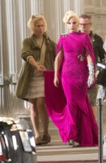 LADY GAGA on the Set of American Horror Story in Los Angeles 08/20/2015