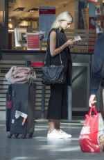 LENA GERCKE Enjoys a Smoke at a Train Station in Berlin 08/21/2015