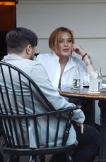 LINDSAY LOHAN at a Restaurant in London 08/12/2015