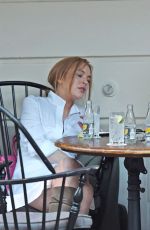 LINDSAY LOHAN at a Restaurant in London 08/12/2015
