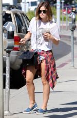 LUCY HALE in Shorts Out in Beverly Hills 08/12/2015