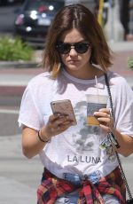 LUCY HALE in Shorts Out in Beverly Hills 08/12/2015