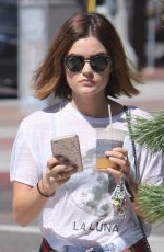 LUCY HALE in Shorts Out in Beverly Hills 08/12/2015