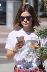 LUCY HALE in Shorts Out in Beverly Hills 08/12/2015