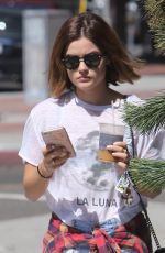 LUCY HALE in Shorts Out in Beverly Hills 08/12/2015