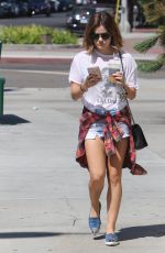 LUCY HALE in Shorts Out in Beverly Hills 08/12/2015