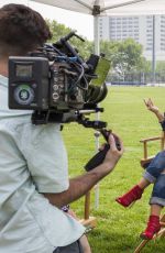 MADISON PETTIS on the Set of NFL