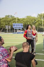 MADISON PETTIS on the Set of NFL