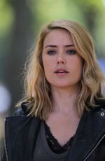MEGAN BOONE on the Set of The Blacklist in New York 08/28/2015