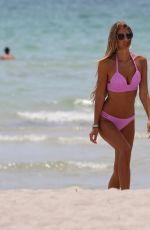 MELISSA CASTAGNOLI in Pink Bikini at a Beach in Miami