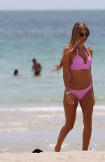 MELISSA CASTAGNOLI in Pink Bikini at a Beach in Miami