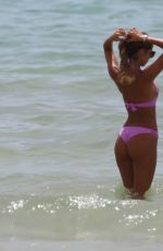 MELISSA CASTAGNOLI in Pink Bikini at a Beach in Miami