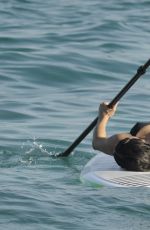 MICHELLE RODRIGUEZ in Bikini Paddleboarding in Sardinia 08/04/2015 (lq tag)