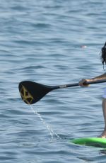 MICHELLE RODRIGUEZ in Bikini Paddleboarding in Sardinia 08/04/2015 (lq tag)