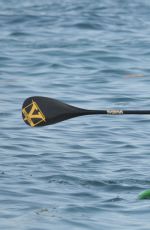 MICHELLE RODRIGUEZ in Bikini Paddleboarding in Sardinia 08/04/2015 (lq tag)