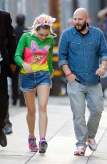 MILEY CYRUS Leaves Jimmy Kimmel Live in Los Angeles 08/26/2015
