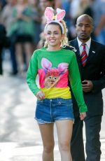 MILEY CYRUS Leaves Jimmy Kimmel Live in Los Angeles 08/26/2015