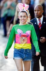 MILEY CYRUS Leaves Jimmy Kimmel Live in Los Angeles 08/26/2015
