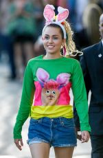 MILEY CYRUS Leaves Jimmy Kimmel Live in Los Angeles 08/26/2015