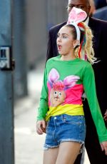 MILEY CYRUS Leaves Jimmy Kimmel Live in Los Angeles 08/26/2015