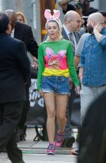 MILEY CYRUS Leaves Jimmy Kimmel Live in Los Angeles 08/26/2015