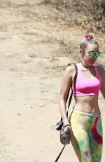 MILEY CYRUS Out Hiking in Hollywood Hills 08/29/2015
