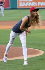 NINA AGDAL at Angel Stadium in Anaheim 08/17/2015
