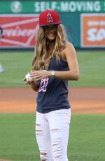NINA AGDAL at Angel Stadium in Anaheim 08/17/2015