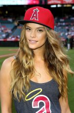 NINA AGDAL at Angel Stadium in Anaheim 08/17/2015