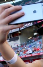 NINA AGDAL at Angel Stadium in Anaheim 08/17/2015