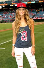 NINA AGDAL at Angel Stadium in Anaheim 08/17/2015