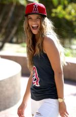 NINA AGDAL at Angel Stadium in Anaheim 08/17/2015