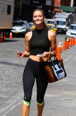 NINA AGDAL in Leggings heading to a Gym in Manhattan 08/06/2015