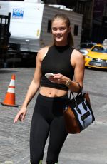 NINA AGDAL in Leggings heading to a Gym in Manhattan 08/06/2015